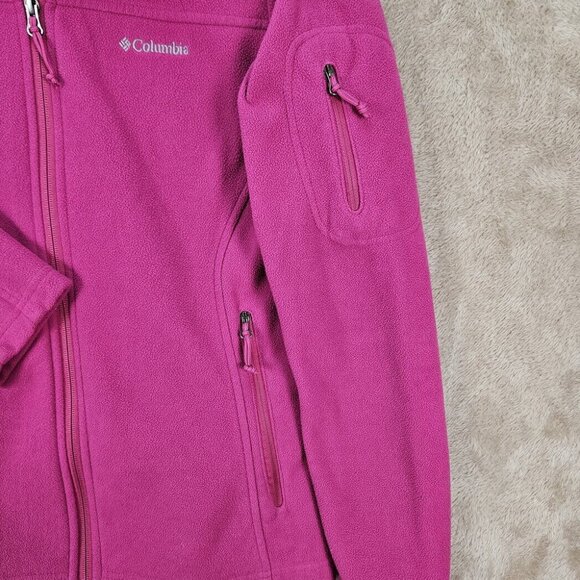 Columbia Jacket Women's Size S Full Zip Fleece Pink Zipped Pockets Spring Coat - Picture 7 of 10
